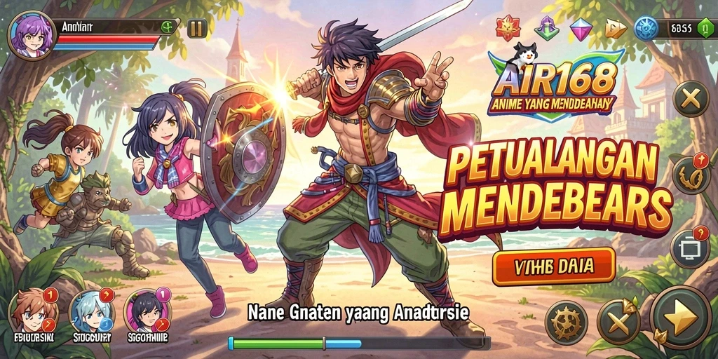 Tampilan gameplay AIR168 yang memukau dengan karakter anime menawan.