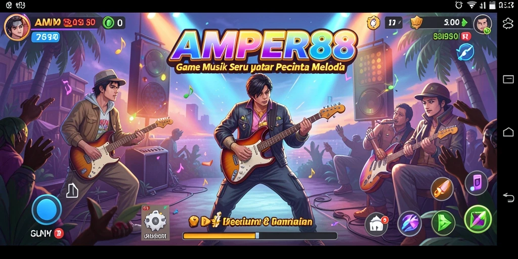 Tampilan gameplay AMPER88 yang seru dan interaktif saat memainkan musik.