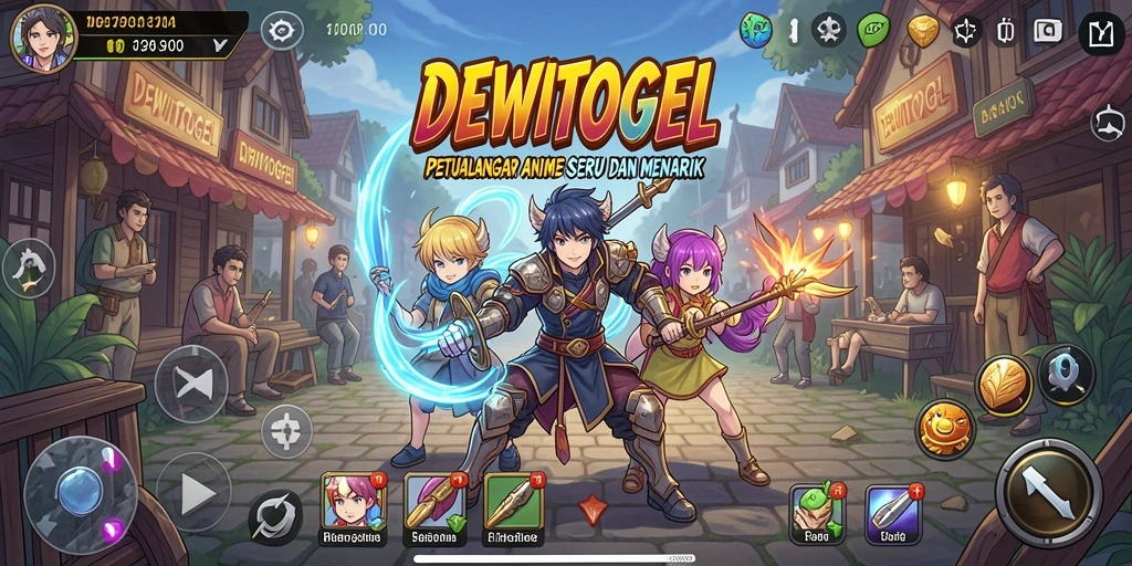 Gameplay seru DEWITOGEL dengan petualangan dan pertarungan anime.