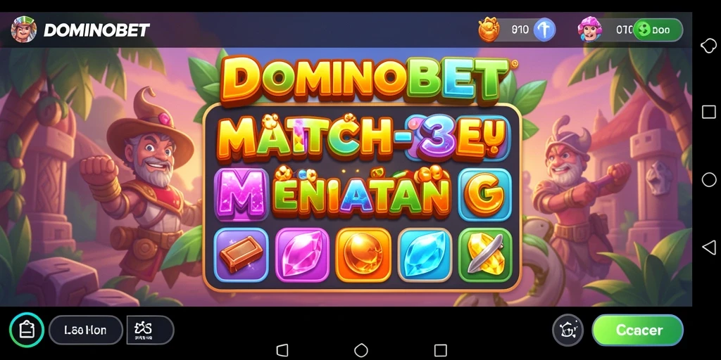 Screenshot gameplay DOMINOBET yang penuh warna dan menantang.