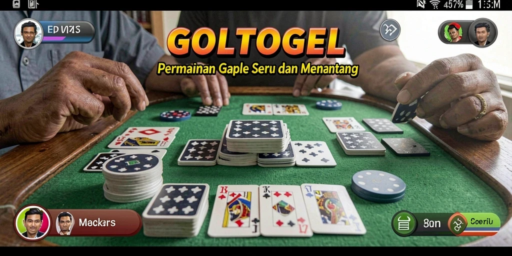 Screenshot GOLTOGEL menampilkan gameplay seru permainan Gaple.