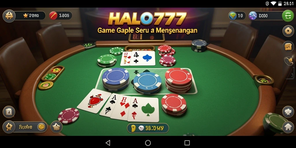 Tampilan gameplay Gaple yang menarik dan seru di HALO777.