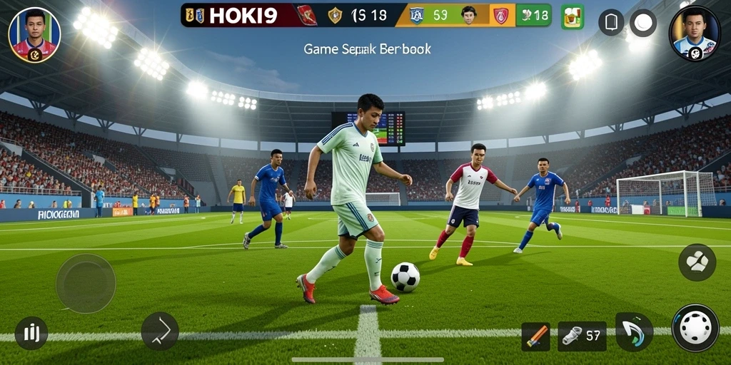 Gameplay HOKI9 yang memukau dengan aksi sepak bola yang intens.