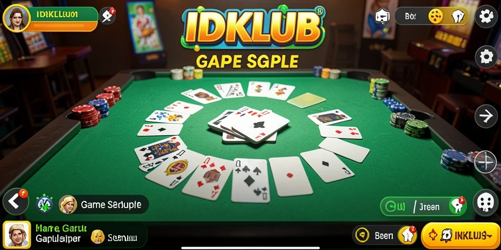 Screenshot utama IDKLUB menampilkan gameplay seru Gaple.
