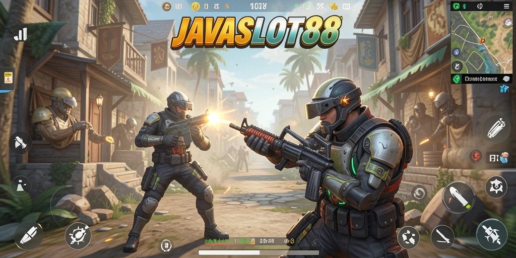 Gameplay seru JAVASLOT88 dengan aksi tembak-menembak yang intens.