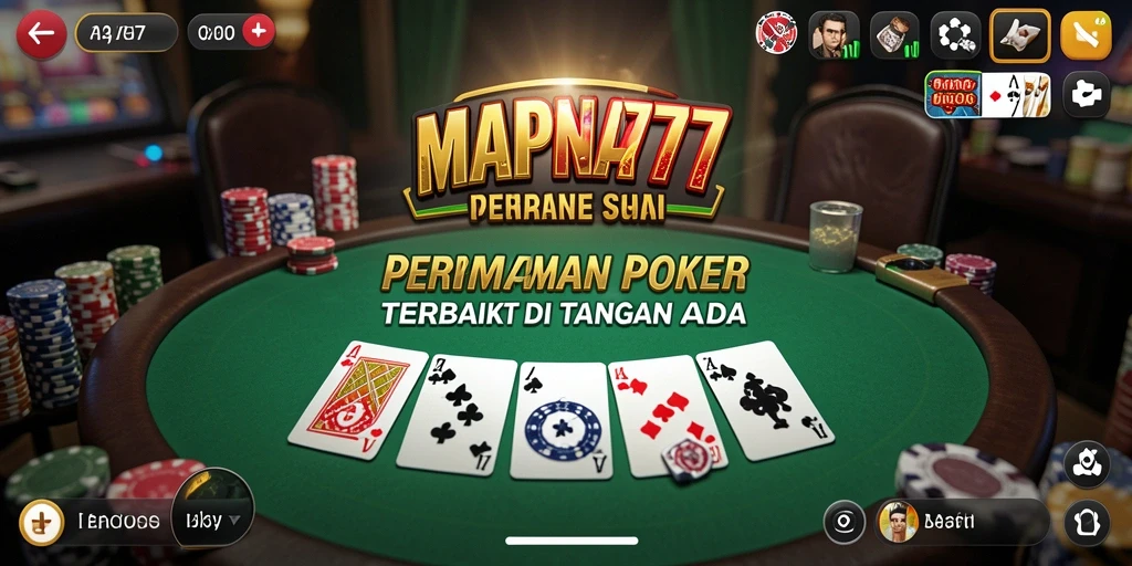 Tampilan gameplay seru di MAPNA777 dengan grafis poker yang menawan.