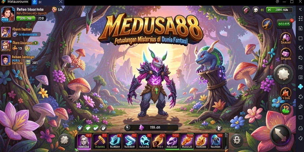 Tangkapan layar gameplay <strong>MEDUSA88</strong> yang menunjukkan petualangan epik dan tantangan seru.