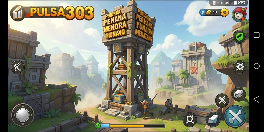 Gameplay seru PULSA303 dalam pertahanan menara.