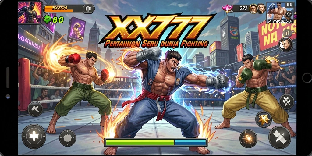Tangkapan layar dari gameplay XXX777 menunjukkan aksi pertarungan yang mendebarkan.